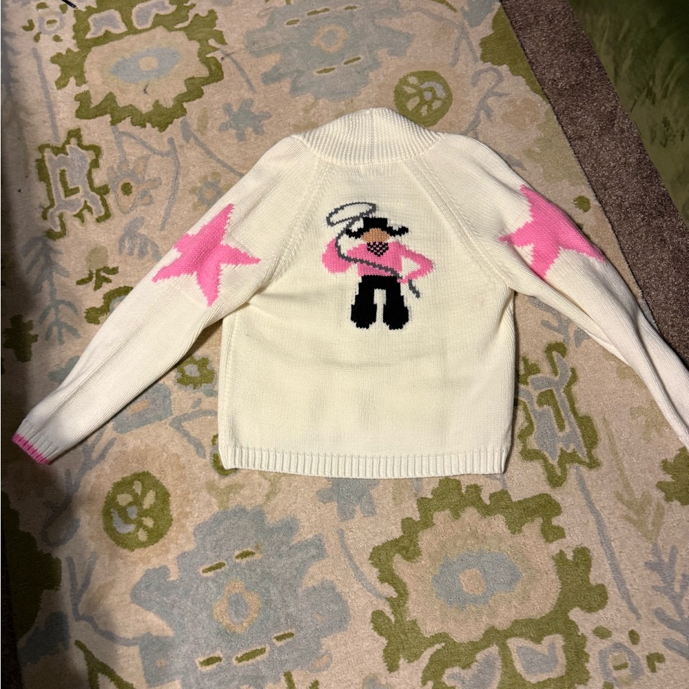 Pink Star Patterned Women's Sweater